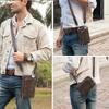 Black Angel Retro Men's Crazy Horse Leather Crossbody Phone Bag