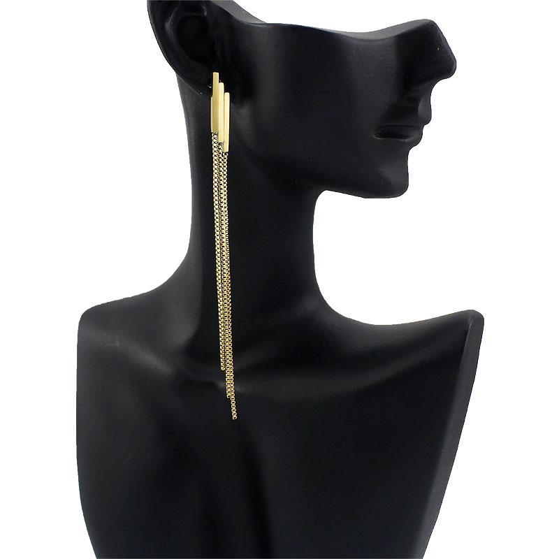 Fashion Long Tassel Earrings for Women Casual Trendy Silver Rose Gold Color High Quality Jewelry Accessory