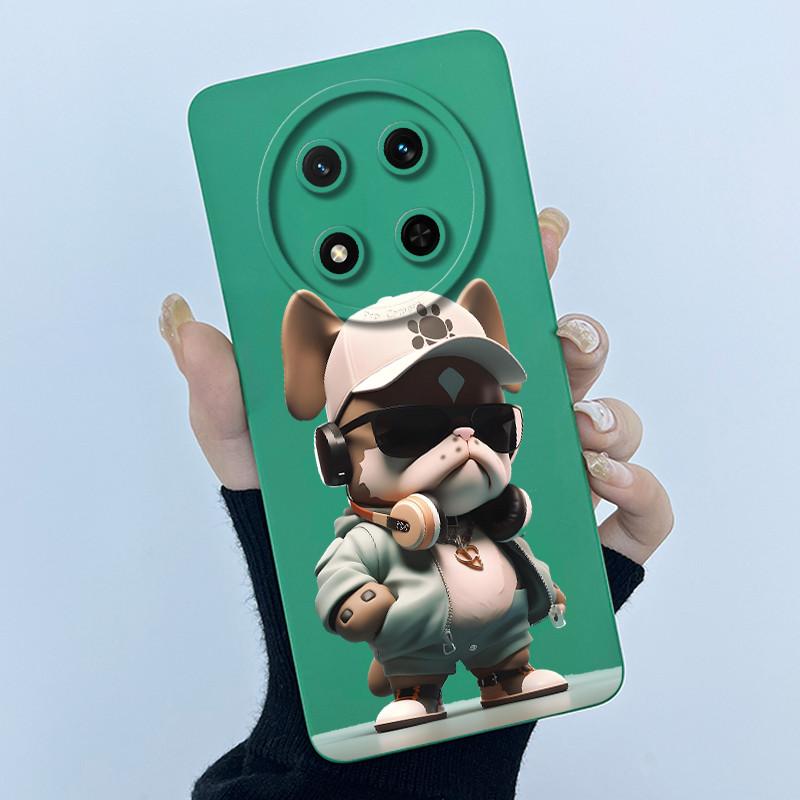 For Honor Magic 7 Lite Case Cute Cartoon Liquid Silicone Camera Lens Protector Phone Cases For Honor Magic7 Lite 5G Back Cover