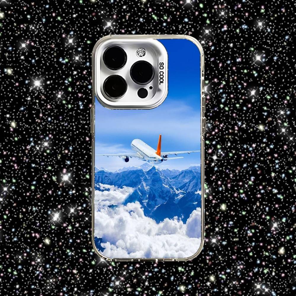 Airplane Aircraft Plane Phone Case For iPhone 16,15,14,13,12,11,Pro,XS,Max,Plus,Mini,SE White Candy Matte Shockproof Cover
