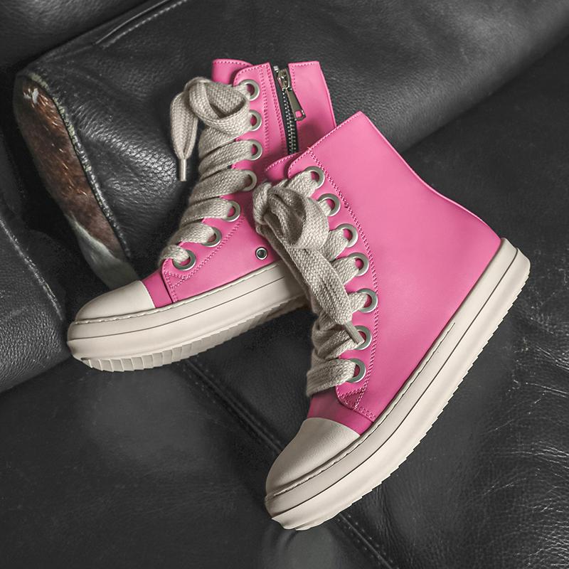 TUINANLE Δερμάτινα Ανδρικά Παπούτσια από Καμβά Φθινοπωρινά Ψηλοτάκουνα Casual Παπούτσια για Άνδρες Αντιολισθητικά Γυναικεία Αθλητικά Παπούτσια Πεζοπορίας Οδήγησης