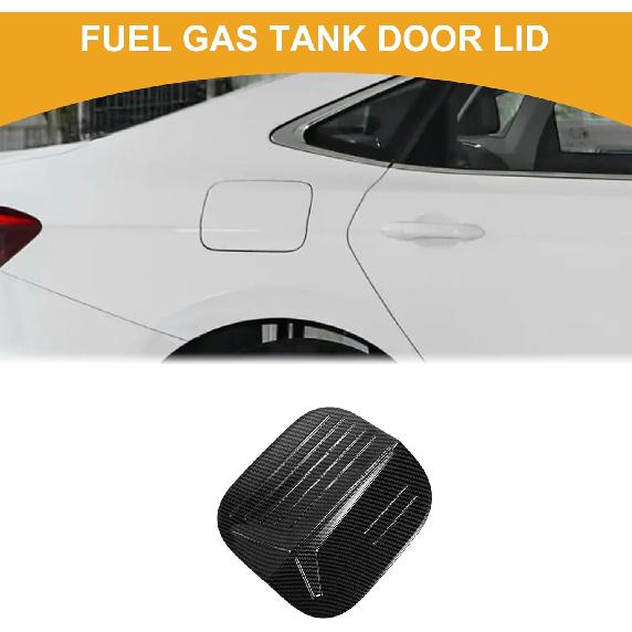 Fuel Tank Door Cap for Honda Civic 22-25 Fuel Filler Flap Cover Adhesive Type Carbon Fiber Black ABS