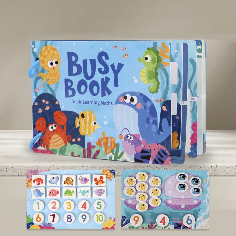 Kids Montessori Toys Quiet Book My First Busy Book DIY Puzzle Animal Numbers Matching Game Educational Toys For Children