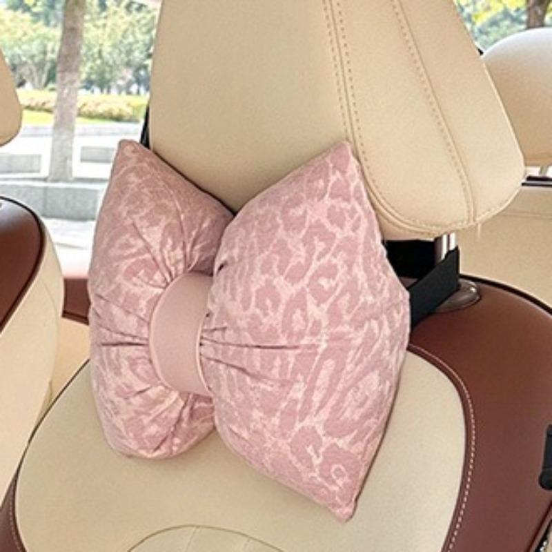 Leopard print car headrest and neck pillow, comfortable car soft and comfortable neck pillow, car interior supplies