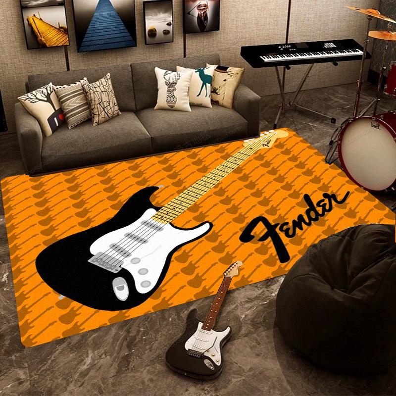 F-Fender rectangular carpet rock guitar band instrument decoration speaker retro floor mat shock absorption rugs