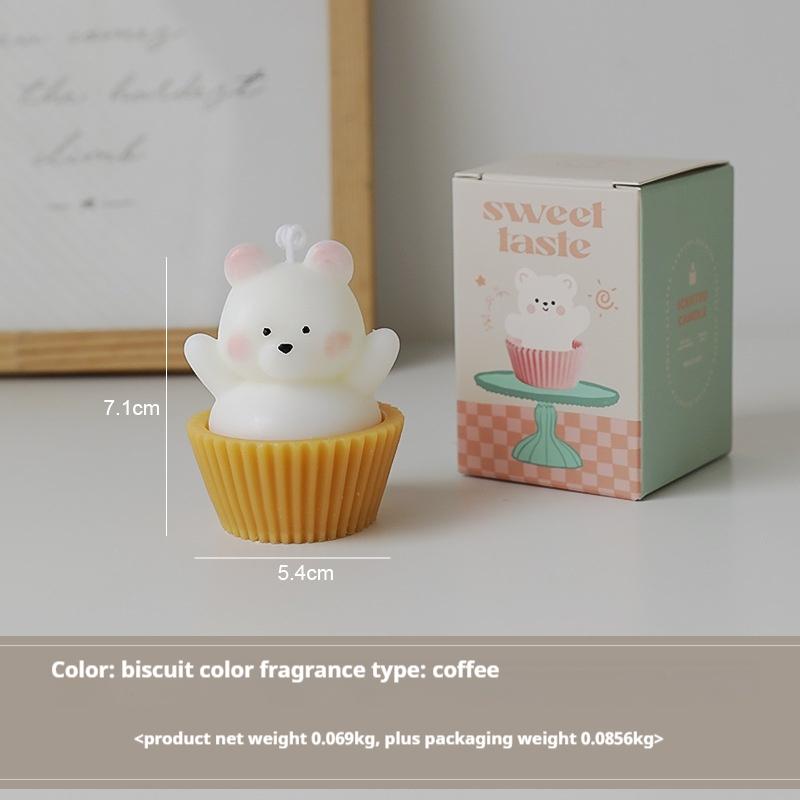 

Cute Creative Simulation Teddy Bear Cake Aromatherapy Candle Diy Handmade Fragrance Cartoon Decoration Christmas Birthday Gift