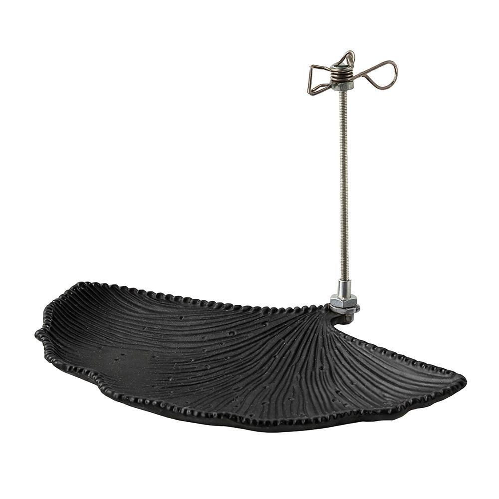 

Multifunctional Iron Mosquito Coil Holder Portable With Tray Mosquito Repellent Incenses Rack with Detachable Clip Leaf Shape чёрный