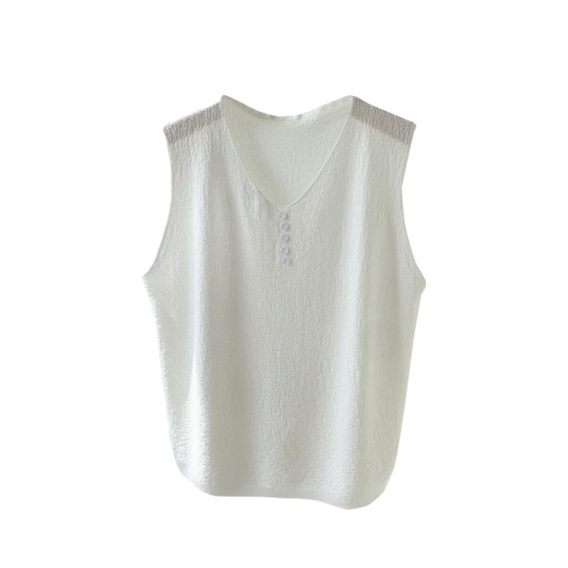 Plus Size Women's Ice Silk Thread Button Camisole