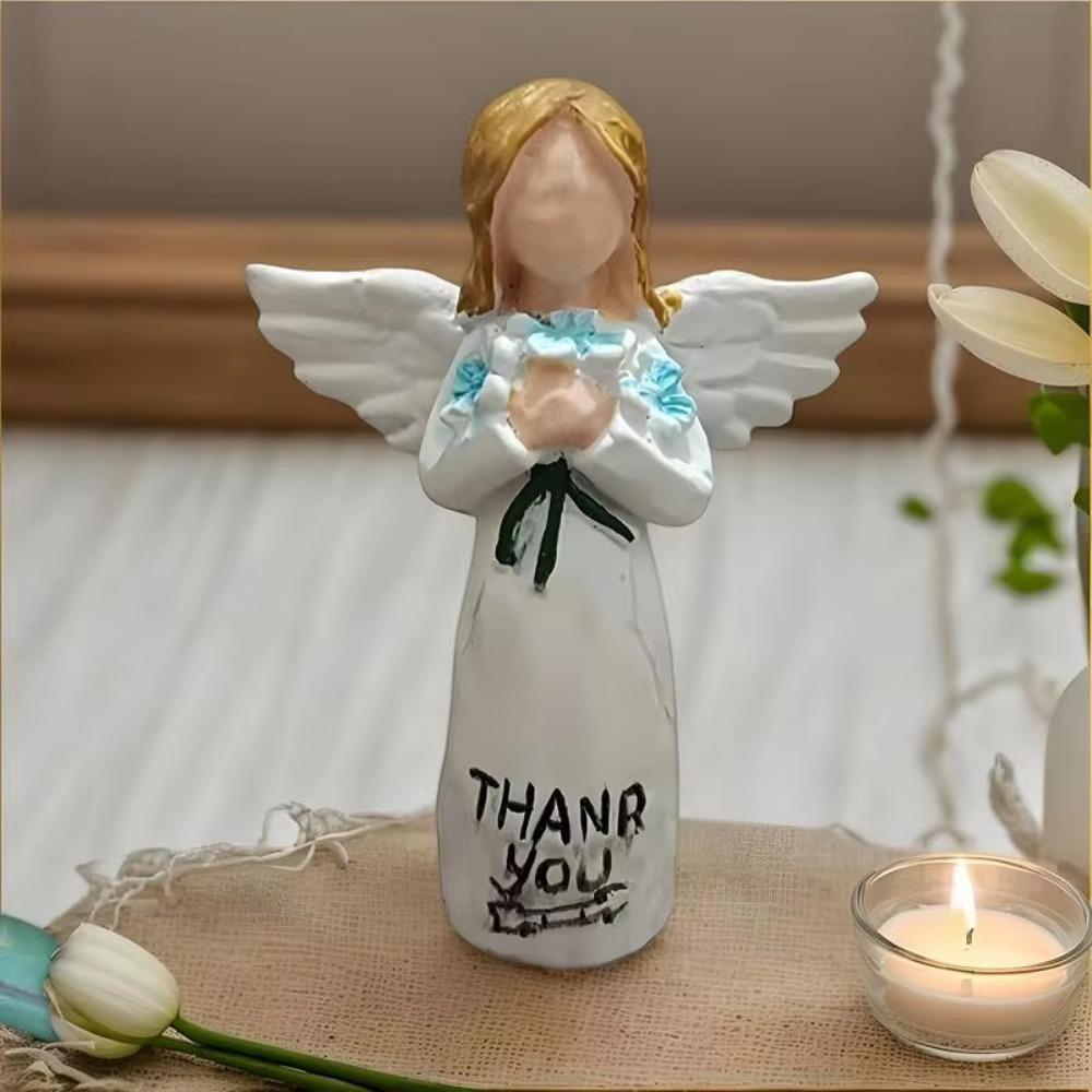 

Hand-Painte Flower Fairy Figurines Fade-resistant Angel Ornaments Retro Angel Girl Statue Desktop Flower Fairy