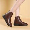 Winter Soft Leather Cotton Shoes Non-slip Soft Sole Medium Flat Bottom Short Boots Cotton Boots Velvet Warm Leather Boots