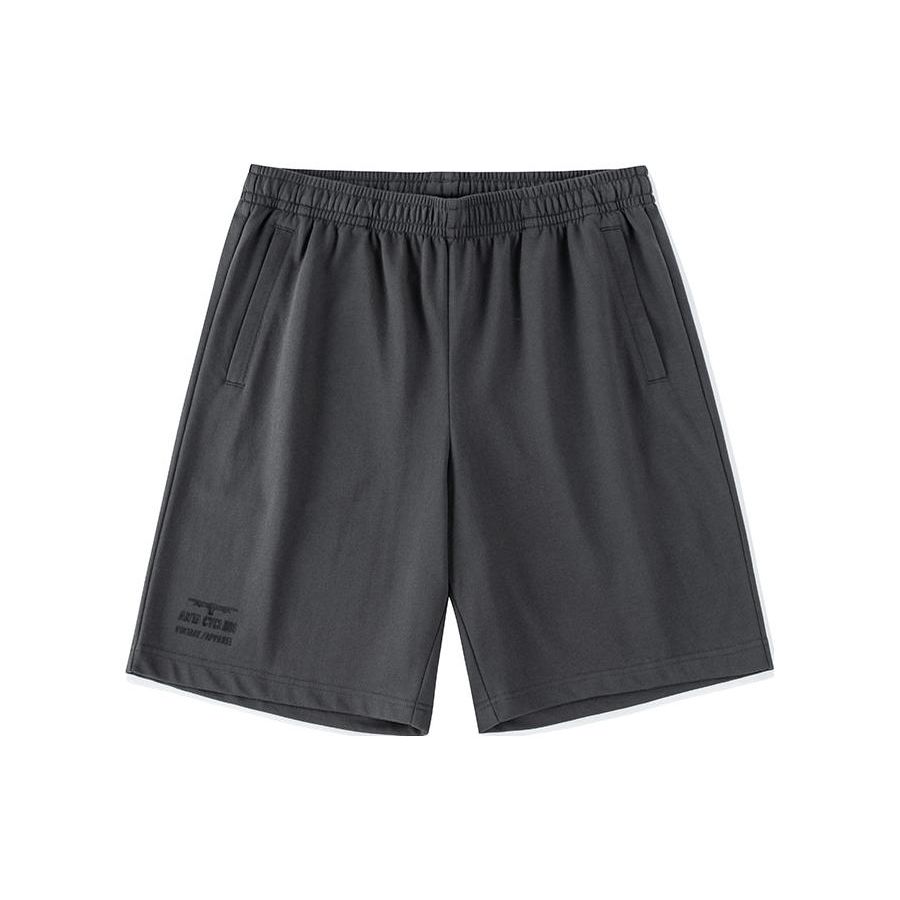 

Anta Solid Color Mid-Waist Straight Shorts Unisex Bottoms Dark-Gray 972328301-1