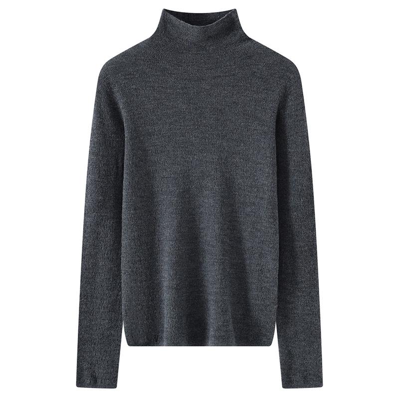 2026 Spring/Summer Korean Style Slim Fit 100% Wool High Neck Solid Knit Sweater