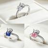 New Stitch Cute Cartoon Ring Cross-border Foreign Trade Shining Diamond Pink Blue and White Ring
