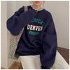 Fleece high-end crew neck sweater 2025 new letter printing loose ins women