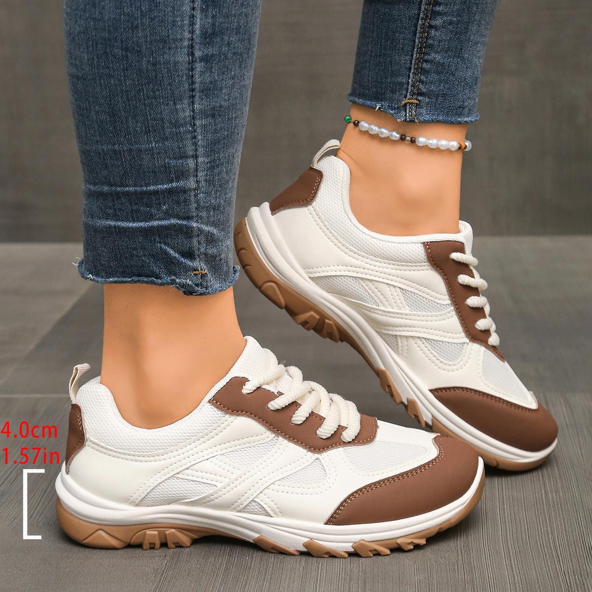 

Women s Plus Size 2025 Autumn New Lace Up Thick Soled Casual and Comfortable Sports Shoes 42