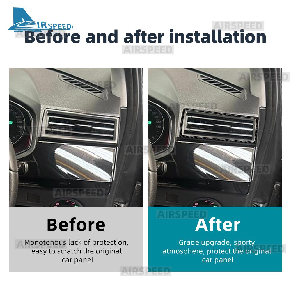 Real Soft Carbon Fiber Sticker For Seat Ibiza 6F 2018 2019 2020 2021 2022 2023 2024 2025 Car Center Console Air Outlet Frame