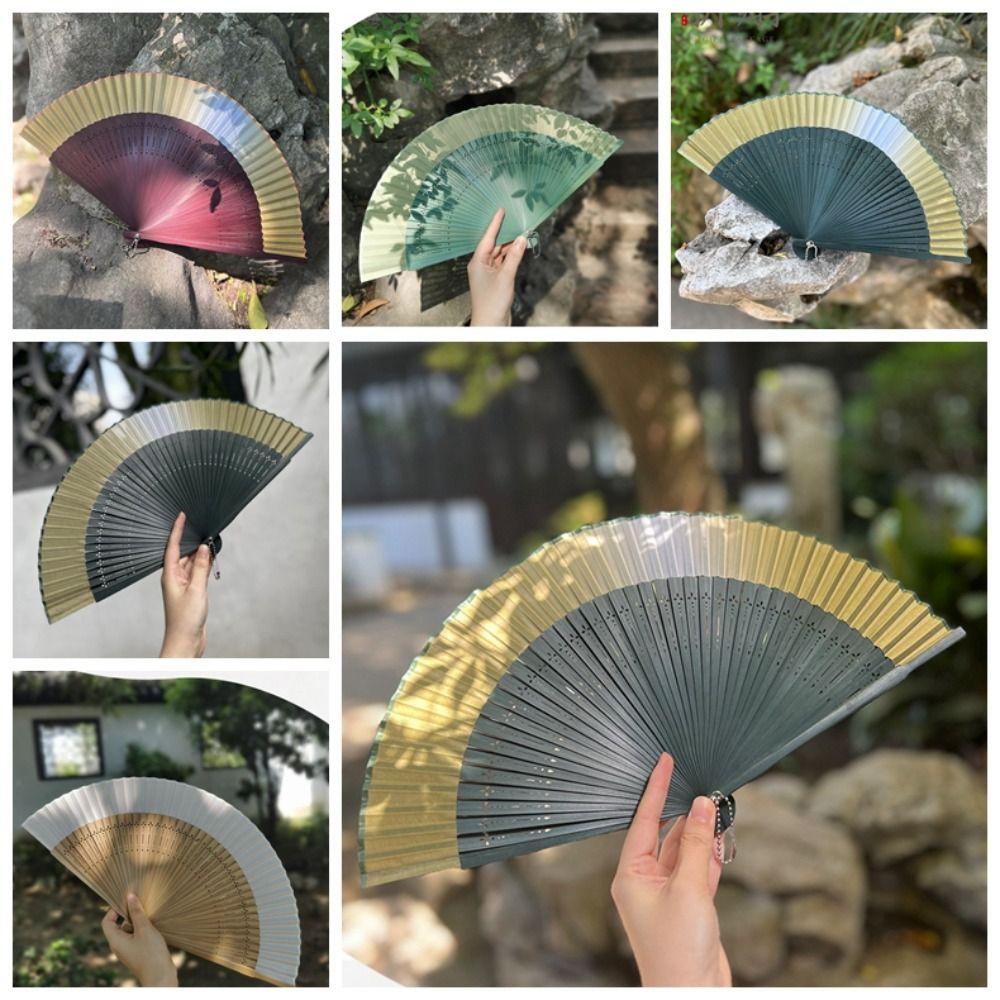 

Gradient Dance Hand Held Fan Hand Held Printing Folding Fan Japanese Summer