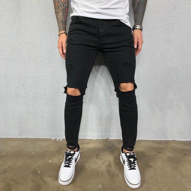Hombre Rasgado Estiramiento Slim Jeans Cool Skinny Elástico Pantalones  Vaqueros Azul Negro para Hombre Primavera Verano Otoño Hip Hop Talla Grande  comprar a buen precio — entrega gratuita, reseñas reales con fotos —