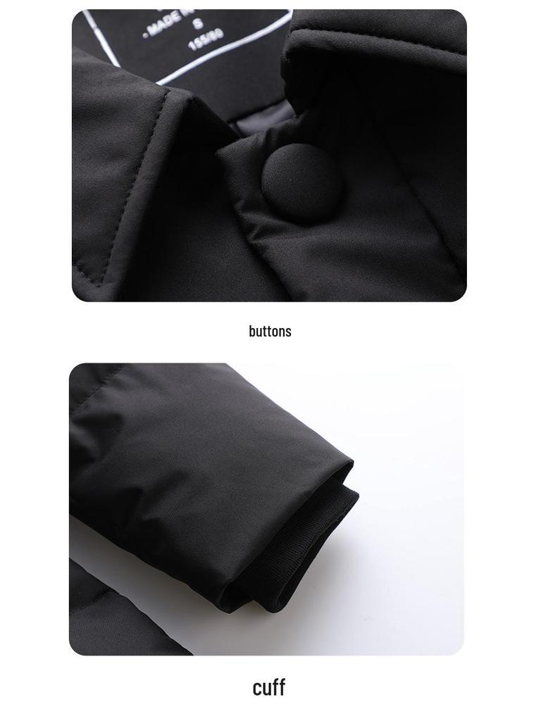 2025 Autumn/Winter Unisex Mid-Length Thickened Down Cotton Coat for Formal Wear