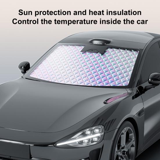 Car Sunshades Front Windshield Sunshade Blocks UV Rays Reduces Heat Accumulation Cooling Car Windshield Cover Fuel Saving Car Accessory