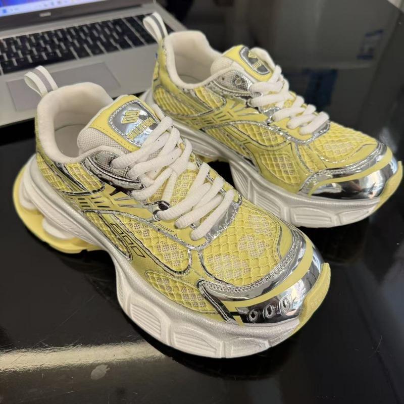 

Silver platform dad shoes women s new small man height and thinness mesh breathable sports and leisure shoes 40