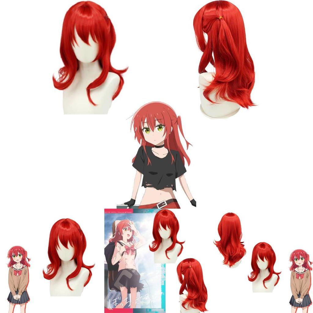Bocchi, der Stein! Kita Ikuyo Rote Cosplay-Perücke für jeden Hautton