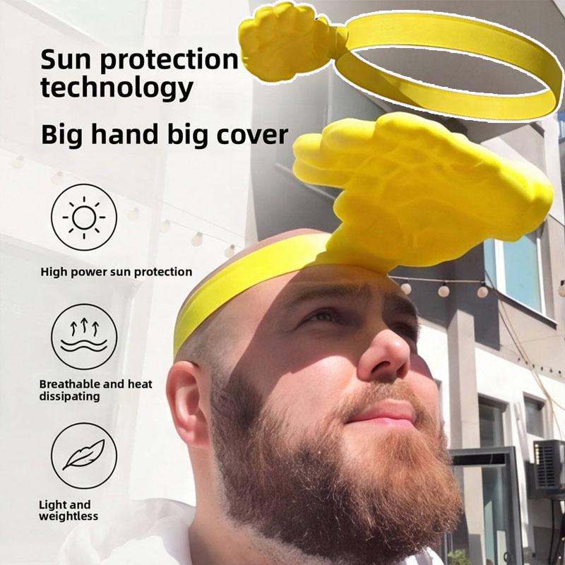 Funny 1D Printed Hand Palm Visor Hat, Creative Hand Shape Headband Sun Cap, Outdoor UV Protection Summer Photo Prop