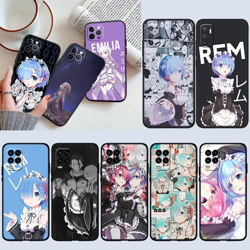 IK26 Emilia Ram Rem Phone Case for Samsung Galaxy M06 M15 M16 M35 M55 M56 A36 A42 A50 A50S A51 A52 A32 A33 A05 A05S A06 A16 A20