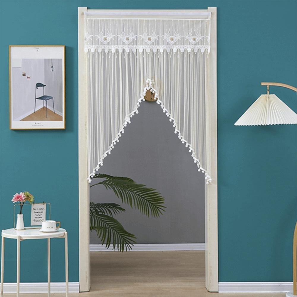 Breathable Lace Sheer Door Curtain Double Layer Mosquito Net Curtains  Summer