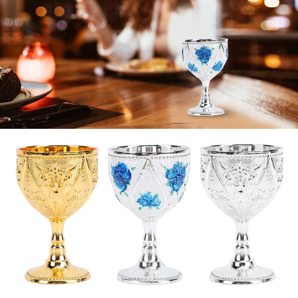 30ml metalowy kieliszek do wina rzeźbiona róża tłoczony kielich ozdoba do domu bar podróż wesele impreza dekoracja