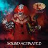 173 cm Life Size Halloween Animated Standing Clown & Hammer with Red Light Up Eyes, Sound Activated Moving Arms & Head