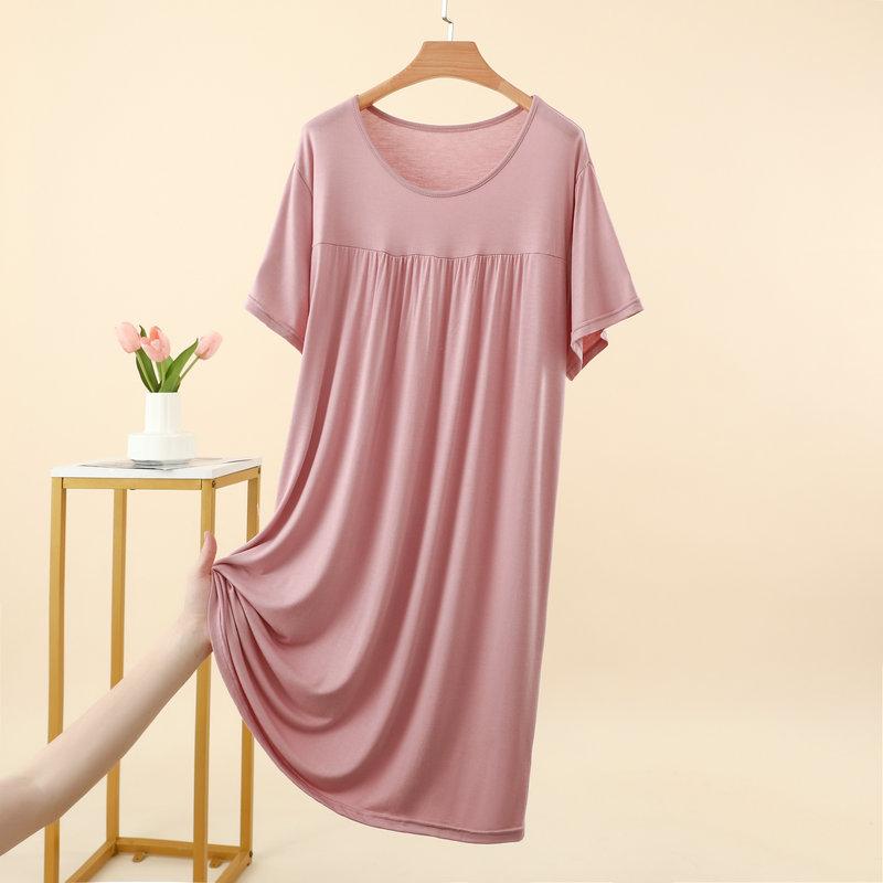 Modal Casual Loose Dress Plus Size Summer Women's Homewear Sleepdress Lightweight Nightgown Comfort Loungewear