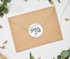 Darling Souvenir DIY 45 Pcs Dark Brown Leaf Vines Save The Date Stickers Round Envelope Seal-1.6