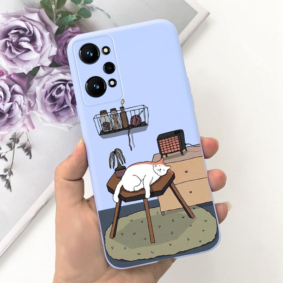 Phone Case For Realme GT Neo2 5G Soft Silicone Coque Funda Cute Cat Moon Night Painting Cover For OPPO Realme GT Neo 2 GTNEO2