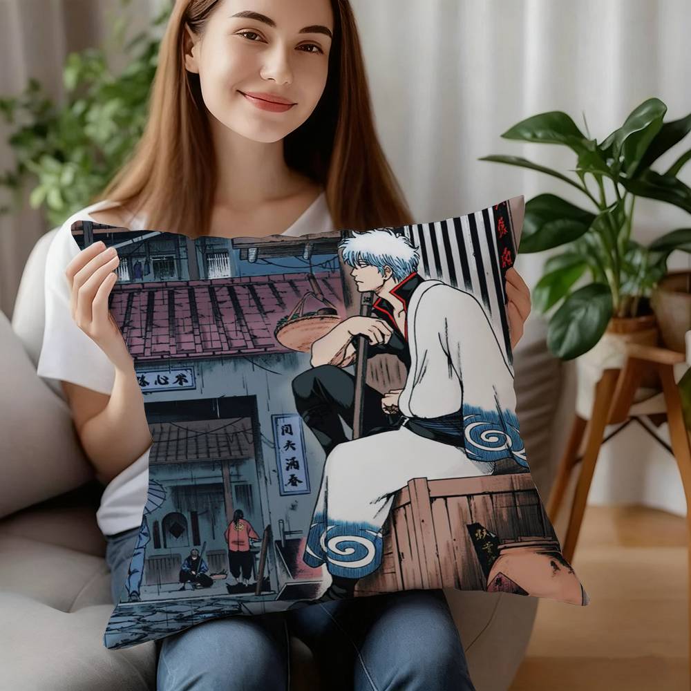 Anime GinTama Pillow Case Plush Fabric Soft Pillowcase Double Sided Print Cushion Cover Household Gifts