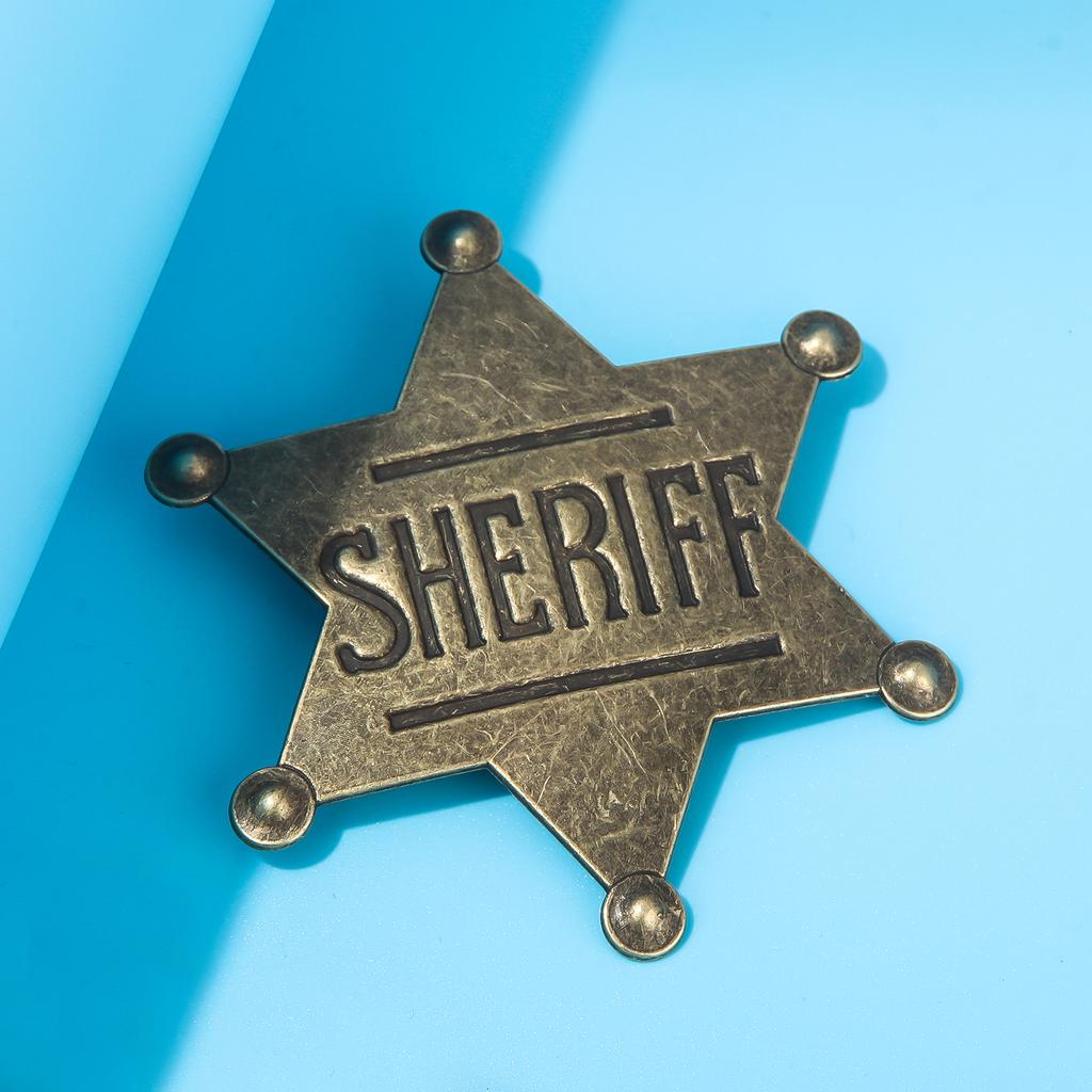 Distintivi da Sceriffo per Adulti Occidentali Costume Stella a Forma di Spilla Metallica Brooch Feste di Carnevale Regali per Halloween Cowboy Onore Giocattolo Scolastico