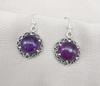 Amethyst 925 Sterling Silver Round Drop Dainty Earrings Boho Jewelry
