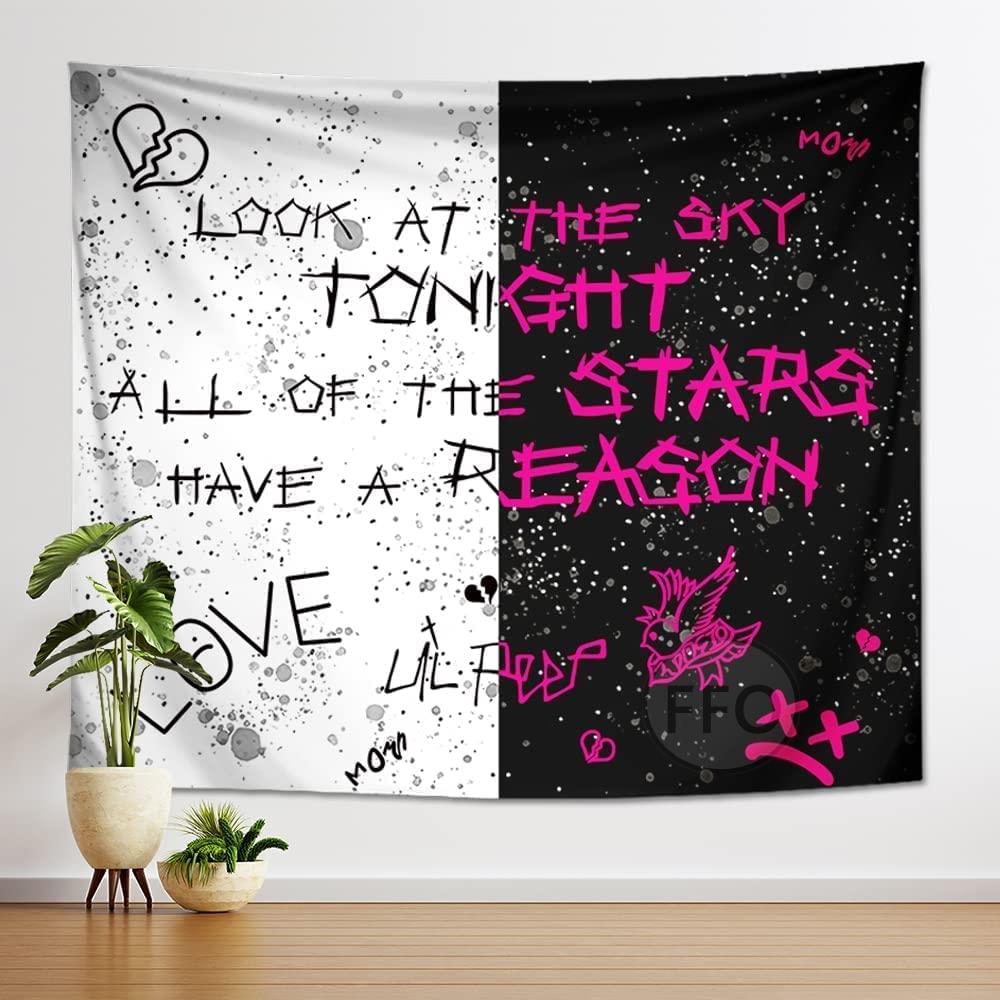 Настенный гобелен с изображением хип-хопа рэпера Гобелены Lil Peep Гобелены с музыкальным альбомом Макраме Эстетическое украшение комнаты Брошь Скатерть 29x37in 74x94cm
