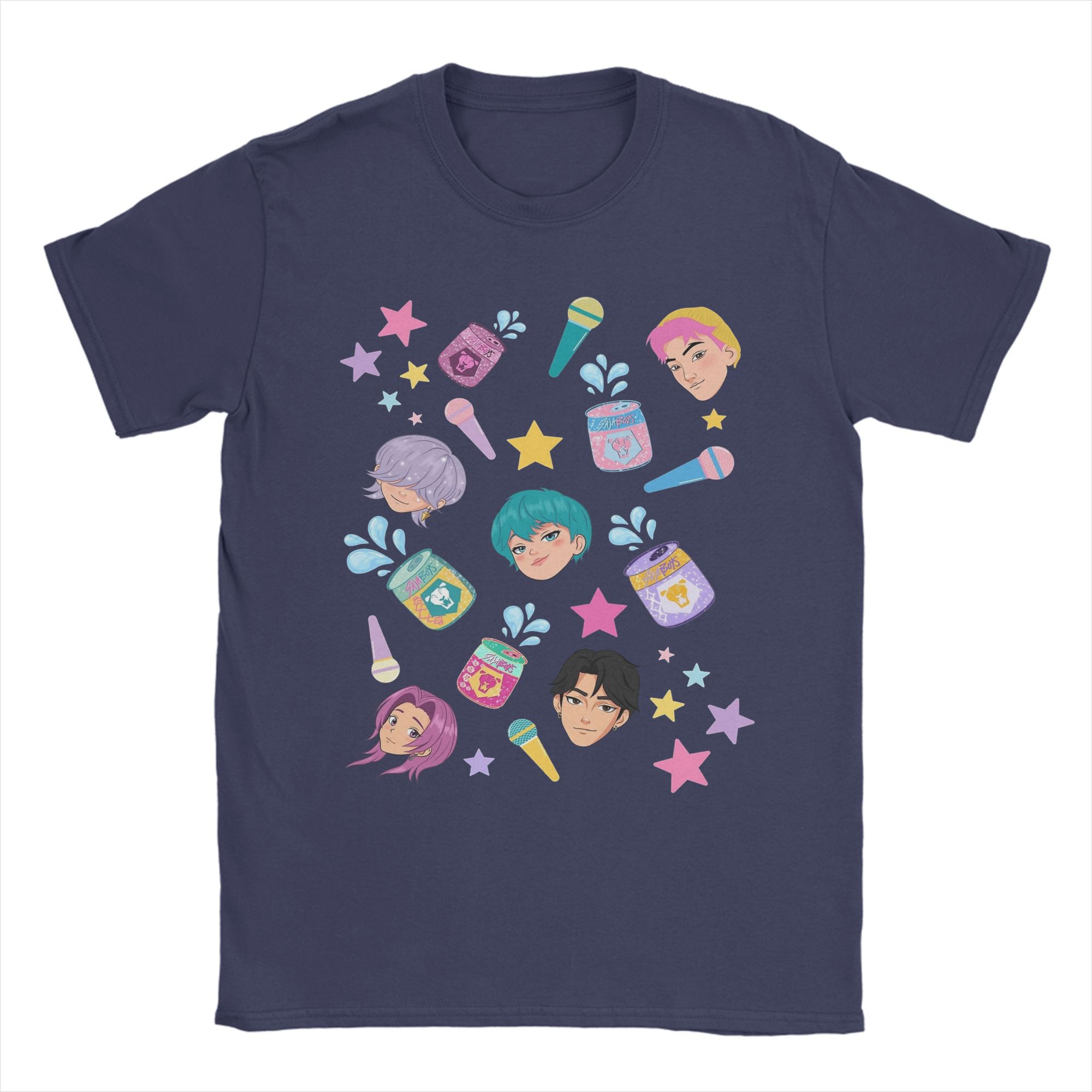 

Saja Boys Kpop Demon Hunters T Shirt for Men Pure Cotton T-Shirts Round Neck Tee Shirt Short Sleeve Clothing Graphic Printed 4XL