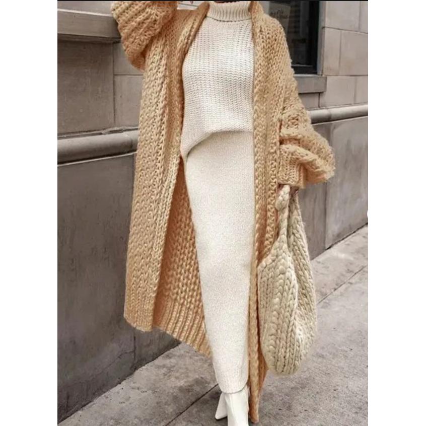 Loose Knitted Cardigan Women Autumn Winter Streetwear Spring Elegant Long Outerwear Maxi Y2k Sweater Long Coat Soft Jackets