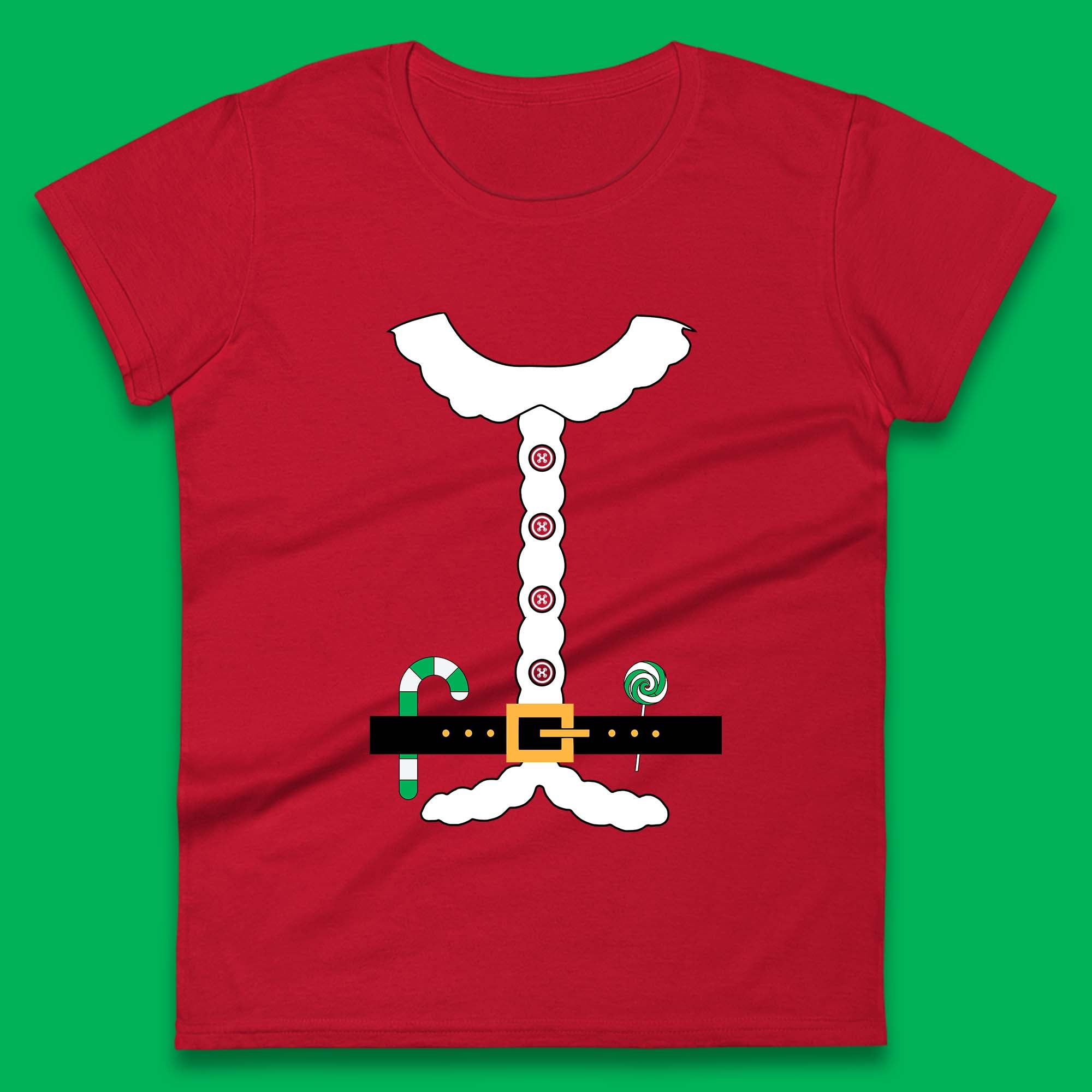 Christmas Santa Claus Costume Womens T Shirt Mens Tops Tees Unisex 2XL