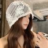 Spring And Summer New Korean Style Three-Dimensional Floral Beanie For Women Fashionable Hollow Breathable Thin Hat Slouchy Hat