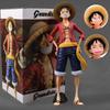 28Cm One Piece Anime Figure Confident Smiley Luffy Three Form Face Changing Action Figurine Doll Pvc Model Toys Collection Gifts