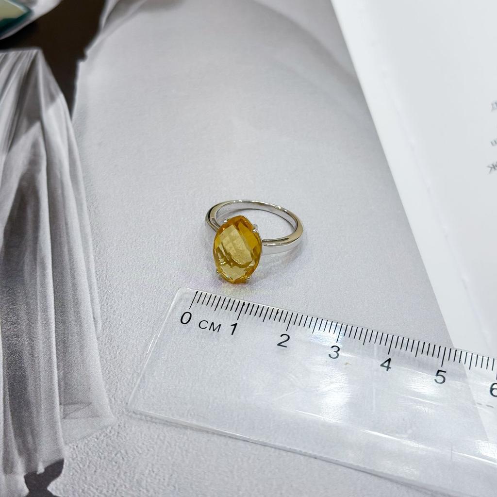 Серебряное кольцо с цитрином nano 4.806ct, вес изделия 3,49 гр (2170426)