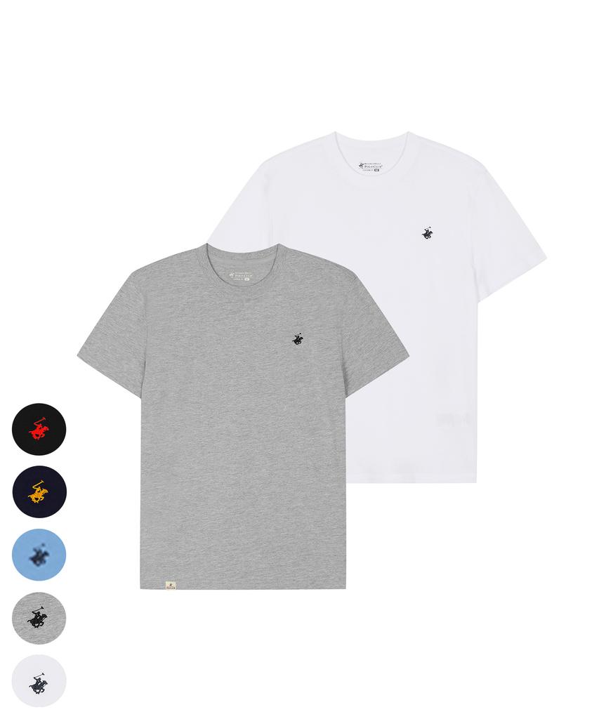 BHPOLOCLUB [2Pack] Men'S Pure Cotton Short Sleeve T-Shirt 5 Colors Ts003 (Type A)
