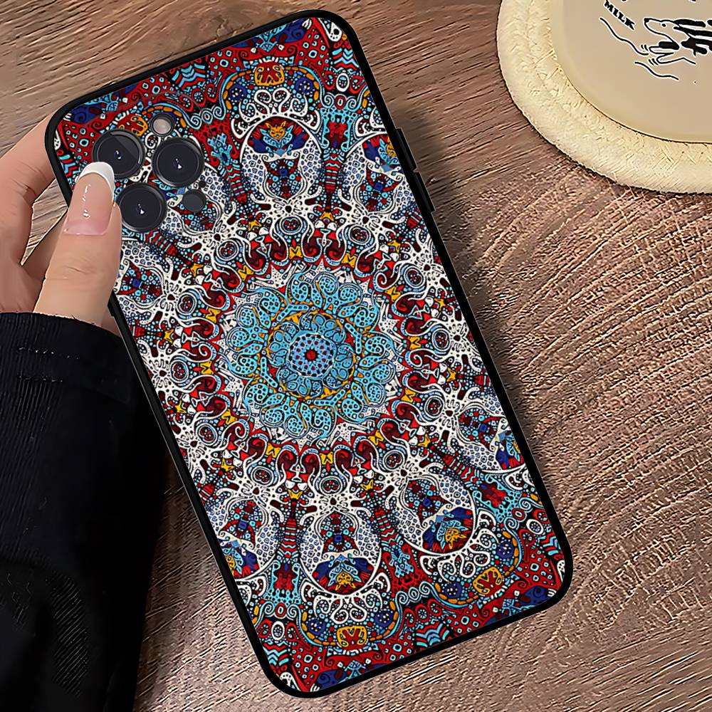

Индийский узор Мандала Чехол для телефона Для IPhone 14 Plus 13 Mini 11 16 15 17 Pro Max Защита Ударопрочный iPhone 17