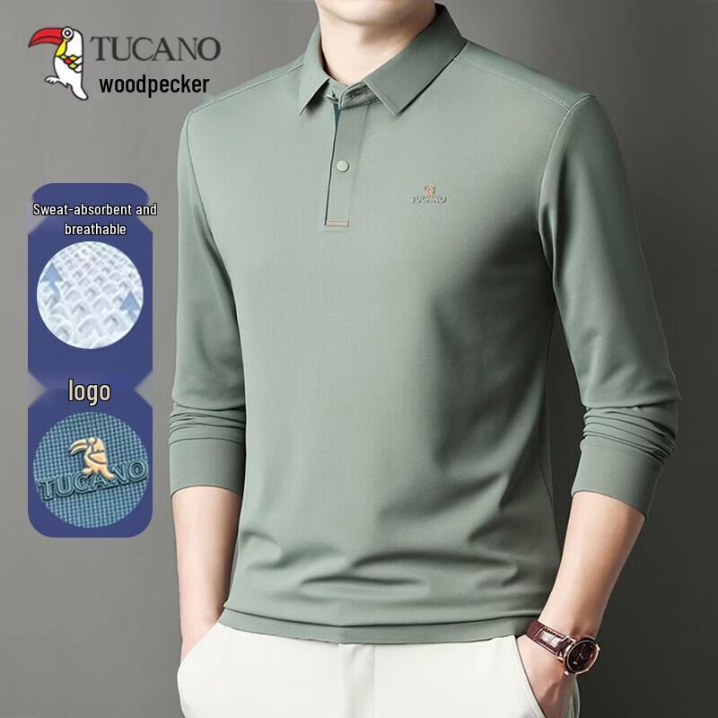 TUCANO Men's Long Sleeve Casual Polo Shirt