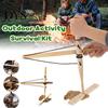 Drill Wood Make Fire Bow Kit Survival Camping Outdoor Emergency Friction Starter