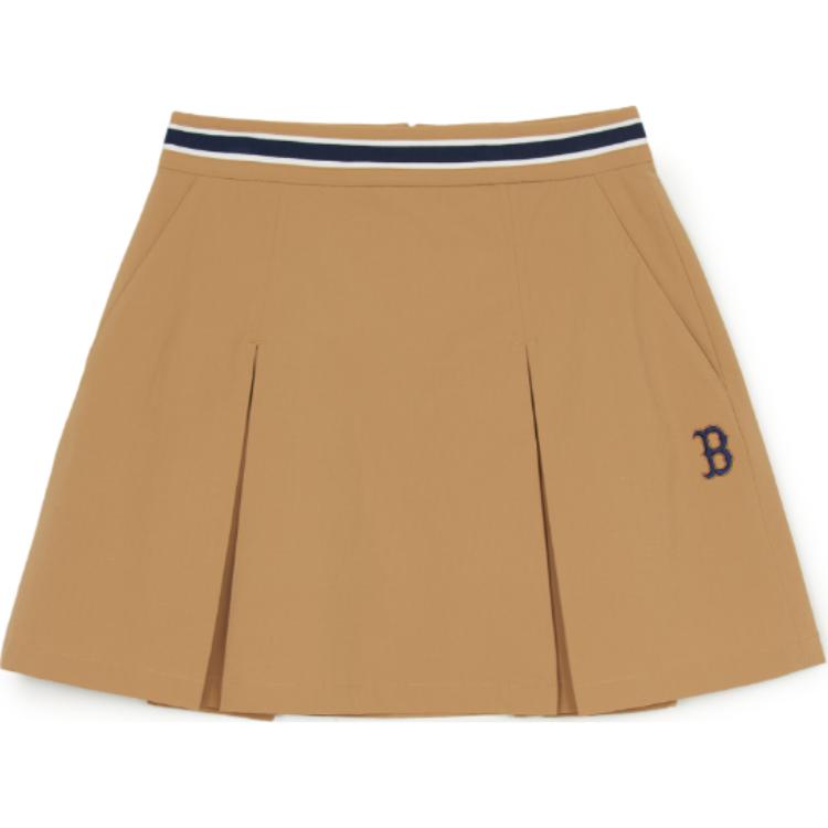 New MLB Varsity Boston Red Sox Casual Short Skirts Women's Beige 3FSKV0153-43CAL