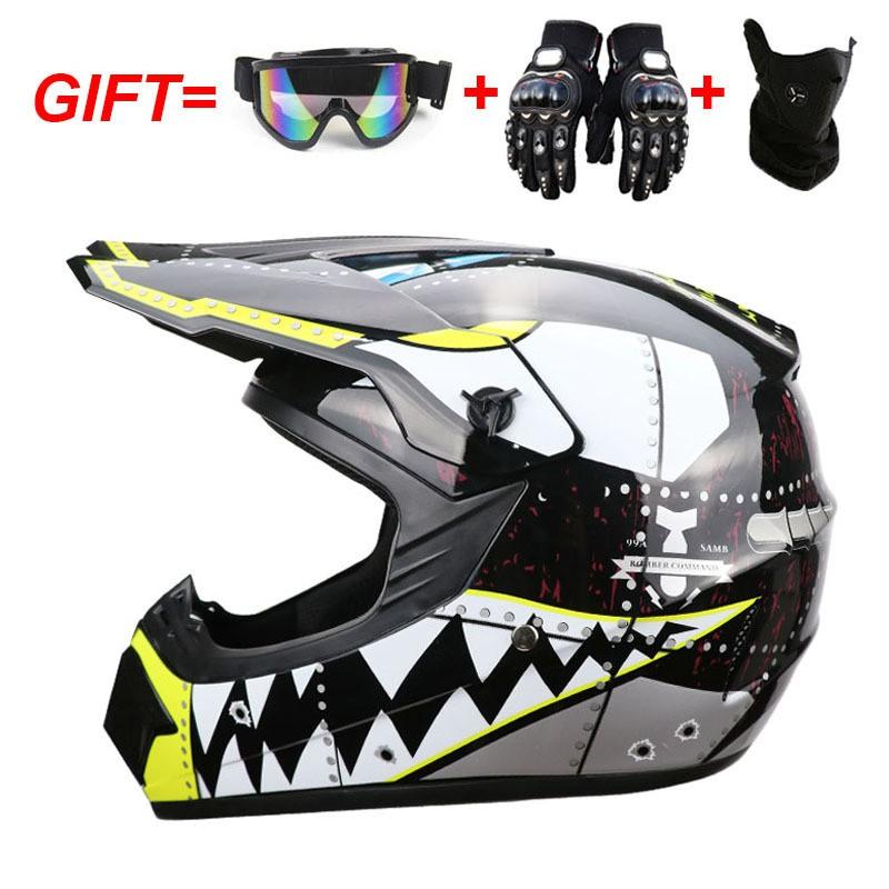 Full Face Motorcycle Helmet Off-Road ATV Dirt Bike Downhill Mountain Karting Adult Unisex ABS Safety Gear